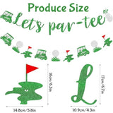 Let'S Par Tee Banner, Tee Banner Golf Themed Birthday Party Decoration, Golf Themed Retirement Party Decorations?Green Glitter