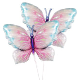 2 Pcs Pink Blue Butterfly Balloons Giant Butterfly Foil Mylar Balloon Butterfly Themed Party Girl Party Wedding Birthday Party Decoration Supplies