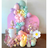 136Pcs Pastel Balloons Garland Arch Kit, Pastel Macaron Balloons With Daisy Balloon For Wedding Anniversary Easter Birthday Party Decoration