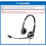 Professional Replacement Earpads Cushion Compatible With Jabra Hsc011 Uc Voice 550 Ms Duo Wired Usb Headset Ear Pads With Skin-Friendly Leather And Memory Foam