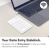 Usb C Wireless Number Pad | Numeric Keypad For Mac Macbook Imac | Wireless 10 Key For Laptop Pc Computer Notebook Surface Chrome (2.4G Usb) Perfect For Data Entry Numpad Number Keyboard