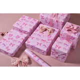 Pink Bows Wrapping Paper Roll 17In X 16.4Ft Cute Girly Gift Wrap Pink Bow