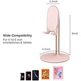 Phone Stand For Desk, Adjustable Cell Phone Holder For Desk, Compatible With 4"-12.9" Phones/Tablet/Iphone/Ipad/Switch (Pink)