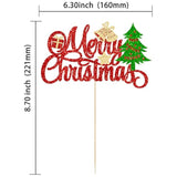 1pc Merry Christmas Cake Topper Red Green Tree Bell Party Decoration