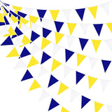 32ft Blue, Yellow & White Triangle Pennant Banner for Nautical Parties & Events