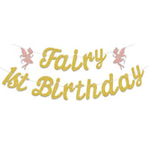 Fairy 1st Birthday Banner Girl First Birthday Flower Party Decorations