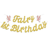 Fairy 1st Birthday Banner Girl First Birthday Flower Party Decorations