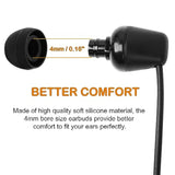 uxcell 50 Pcs Soft Silicone Earbud Tips, Portable 9 x 7mm Ear Tips for Replacement, 4mm Inner Hole Earbuds Covers for Fit Most in-Ear Earbuds Earphone Headsets Accessories, Black