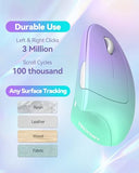 2.4G Ergonomic Mouse Vertical Wireless - 4800 Dpi Optical Carpal Tunnel Mice Right Hand, 4800 Dpi Adjustable, Quiet Clicks, 6 Buttons For Laptop, Desktop, Pc, Computer - Green Purple