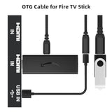 2 Pack Otg Cable Adapter For Fire Tv Stick 4K, Powered Micro Usb To Usb Otg Cable For Android Phone Tablet And More Host Devices With Micro Usb (Black)