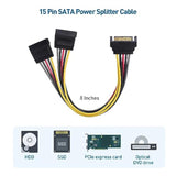 Cable Matters 3-Pack 15 Pin SATA Power Splitter Cable 8 Inches, SATA Power Y-S