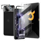 2 Pack Screen Protector For Pixel 8, 2 Pack Camera Lens Protector, Support Fingerprint Unlock, Anti Scratch, Hd Clear