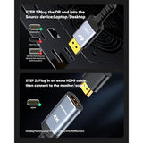 4K Displayport To Hdmi Adapter, Uni-Directional Dp 1.2 To Hdmi 2.0 Nylon Braid