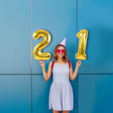 10 Pcs 16" Gold Number Balloons 0–9 Mylar Foil for Party Decorations