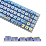 Blue Pudding Keycaps, Dye Sub Pbt Keycaps,Custom Keycaps For Mechanical Gaming Keyboard,Shine Through Keycaps,Compatiability For 100%, 95%,80%,75%, 65%, 60% (Robot Anime)