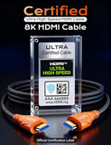 8K HDMI Cable 10FT - HDMI Cord 48Gbps,High Speed HDMI Cable Gaming,Supports 8K 60Hz,4K 120Hz,HDR/eARC/HDCP 2.2&2.3,Compatiblefor