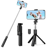 Retractable Selfie Stick Tripod with Wireless Remote for iPhone & Android