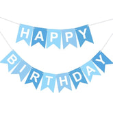 Blue Happy Birthday Banner Decoration, Happy Birthday Banner Sign Garland Wall Door Flag For Nautical Theme Diy Party Nursery Hanging Decoration