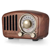 Vintage Walnut Wood Bluetooth Speaker Radio - Retro Style, Bass Enhancement, Loud Volume, Bluetooth 5.0, Mp3 & Fm Radio