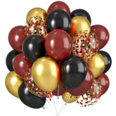 Black Burgundy Gold Balloon,60 Pcs 12 Inches Metallic Gold Burgundy Confetti Balloons For Party Birthday Decorations Birthday Balloons Baby Shower Engagement Party Supplies