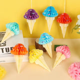 8 Pcs Summer Party Decorations Honeycomb Centerpieces,3D Ice Cream Hanging Decorations For Baby Shower Supplies Birthday Party Favor (Ice.Cream)