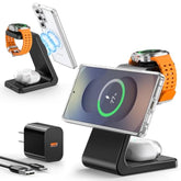 Magnetic Wireless Charger For Samsung, 3 In 1 Mag-Safe Samsung Charging Station For Samsung S24 Ultra Plus S24 S23 S22/Z Fold Flip 6/5/4/3, Galaxy Watch Charger For Galaxy Ultra/6/5/4, Galaxy Buds Pro
