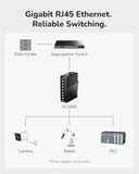 8 Port Gigabit Industrial Network Switch , Din-Rail Switch Ip40 Rated, Polarity Reverse Protection, Short Circuit Protection, Broadcast Storm Prevention On/Off, Ig1008
