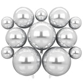 Silver Chrome Foil Balloons: 4D Round Party Decorations