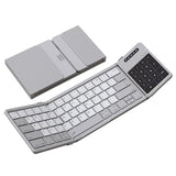 Pocket Foldable Wireless Keyboard With Touchpad Number Pad For Trip Travel Meeting For Tablets Fold Phone Laptop Pc, Full Size (Small) Magnetic Folding Keyboard (Grey)