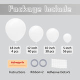 White Latex Balloon Set (130pcs): Party, Wedding, Shower Decor