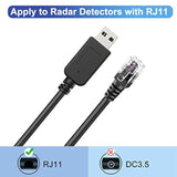 Radar Detector Cable, Usb To Rj11 Plug Cable,Replacement Power Line Of Radar D