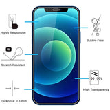 3-Pack iPhone 12/12 Pro 6.1 Inch Tempered Glass Screen Protector Case Friendly