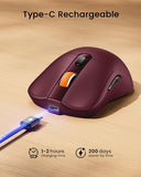 Bluetooth Wireless Mouse, Usb C Mouse, Em15 Rechargeable Compact Portable Type C Wireless Mice For Laptop, Tablet, Pc, Windows, Mac Os-Red