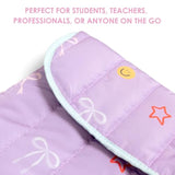 Purple Laptop Sleeve 13 Inches By - Cute Smiley Faces, Bow & Coquette Design, Laptop Cover & Accessories For Women, Office Essentials, Protective Case For 13-Inch Laptops