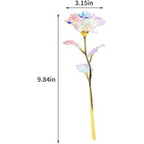 10Pcs 24K Colorful Artificial Flower Rose Rainbow Rose Gift Mother'S Day Birthday Party Women Gifts Wedding Decorations (10Pcs)