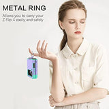 For Samsung Galaxy Z Flip 4 Case, Z Flip 4 5G Case, Heavy Duty 2 In 1 Full Body Rugged Shockproof Protection Cover With Ring Girls Women Boy Men Covers, Purple/Mint
