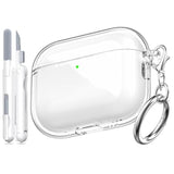 For Airpods Pro 3 Clear Case 2025, Military-Grade Shockproof, Soft Tpu Highly Transparent Anti-Yellowing For Airpods Pro 3 Case With Cleaning Kit & Cute Round Buckle, Clear White