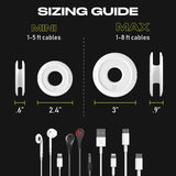 Side Winder Mini And Max Headphone, Earbud And Charging Cable Winder And Organizer Perfect For Wrapping Earbuds And Cords For Travel And Organization 4-Pack (Black, Max)