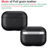 Handmade Leather Case for AirPods Pro 2nd Generation with Lanyard, Black