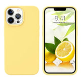 Compatible With Iphone 13 Pro Max Case Liquid Silicone Soft Gel Rubber Slim Microfiber Lining Cushion Texture Cover Shockproof Protective Phone Case For Iphone 13 Pro Max 6.7 Inch, Yellow