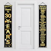 30th Birthday & Anniversary Decorations, Cheers to 30 Years Banner & Porch Sign