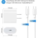 20W Usb C Fast Charger For Ipad Pro 13/12.9/11 Inch, Ipad Air 13/11 Inch 6/5/4Th Generation, Ipad 10Th Generation, Ipad Mini 6, Fast Charger Block With 6.6Ft Usb C To C Charging Cable