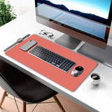 Pink Mouse Pad, Large Office Decor Desk Mat, Non-Slip Rubber Desk Pad Protector, Laptop Computer Gaming Mouse Pad Xl, Waterproof Solid Mouse Mat For Home, 31.5X 11.8 Pink Keyboard Pad