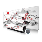 Extended Gaming Mouse Pad, Plum Blossom Watercolor Design Mousepad- Non-Slip, Waterproof, Large Size (31.5"X11.8"), Durable And Stylish Keyboard Pad For Office Or Home