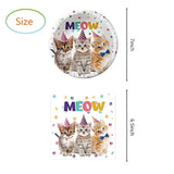 Cat Party Supplies Kitten Paper Tableware Set - Cat Themed Birthday Party Plates And Napkins