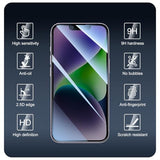 3+3+1-Pack, Privacy Screen Protector and Camera Lens Protector for iPhone 14 Plus with Back Tempered Glass Film, Anti-Spy, Dark Private Black