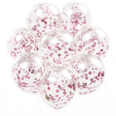 Afterloon Biodegradable Balloons 24 Pcs Clear 12" With Shiny Pink Circle Confetti, Thickened Extra Strong Latex Helium Float, Baby Shower Gender Reveal Garland Arch Wedding Birthday Party Decorations