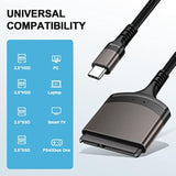 Cy 2.5" Sata To Usb C Cable,Usb Type-C To Sata 22Pin Adapter Cable For 2.5" Ha