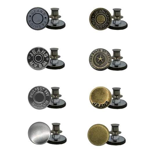 12 Pcs 17Mm Replacement Jean Buttons, No Sew Instant Button, Detachabl