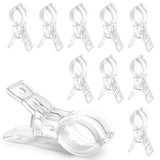 Spring Clamps, 3.5 Inch Clear Plastic Clips For Balloon Arch Backdrop Craft Decoration, Invisible Design, 10 Pcs
